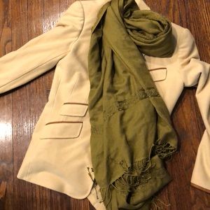 THE PASHMINA SARI/Shawl Beautiful Beaded Olive